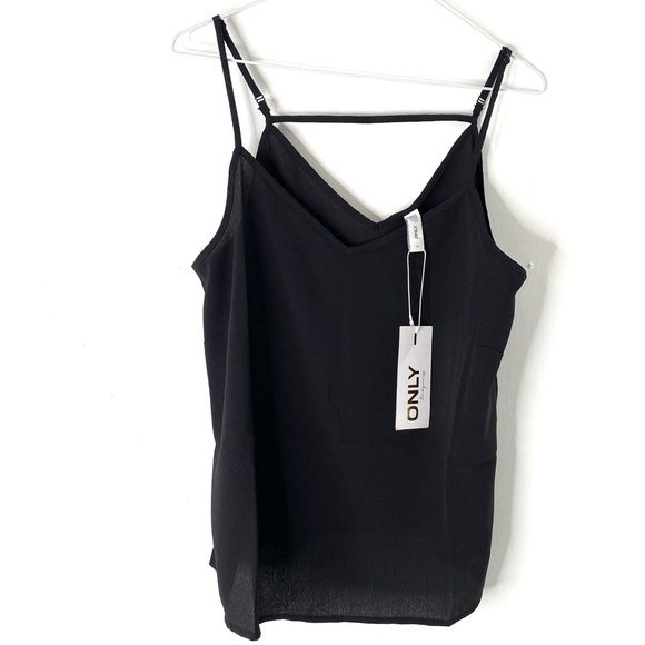 Only Nova Lux Paris Singlet Solid Black Tank Top NWT - Picture 3 of 10